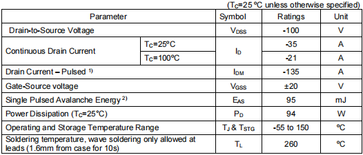 pmos-100v-30a,KPU8610A