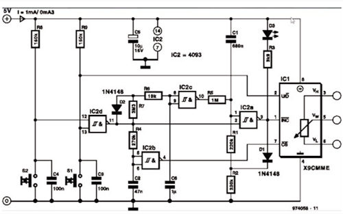 數字電位器原理,電路圖分享-KIA MOS管