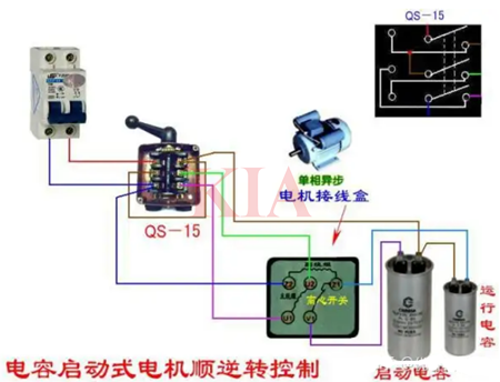 220v單相電機正反轉(zhuǎn)接線圖分享-KIA MOS管
