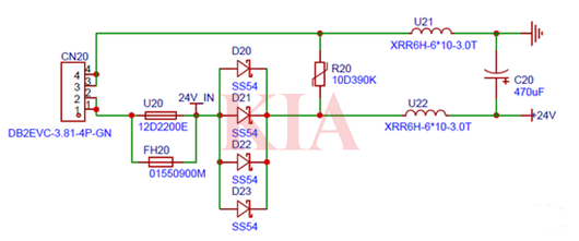 24v輸入保護電路,輸入防反接電路-KIA MOS管