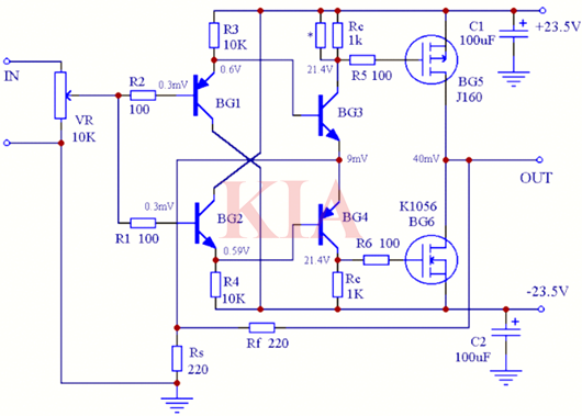 電流反饋運算放大器,電流反饋功放電路-KIA MOS管